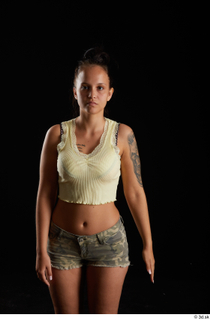 Jennifer Mendez 1 arm casual dressed flexing front view tank…